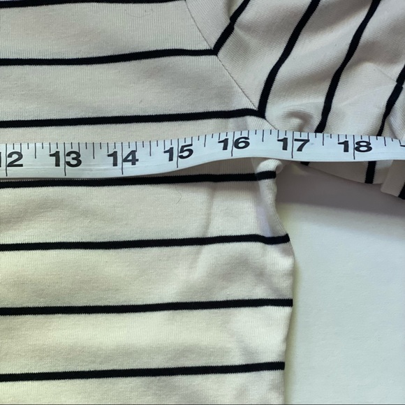 RALPH LAUREN Size M White Navy Stripe Boat Neck Casual Top main image 0
